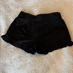 Girl’s Janie and Jack Black Ruffle Hem Shorts, 3